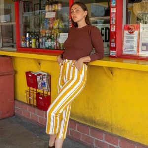 Big bud press XS stripe work pants in yellow